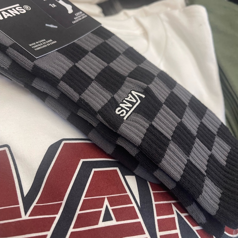 Vans Checkerboard Pewter / Black Crew Socks (1 pair) - Picture 5 of 16